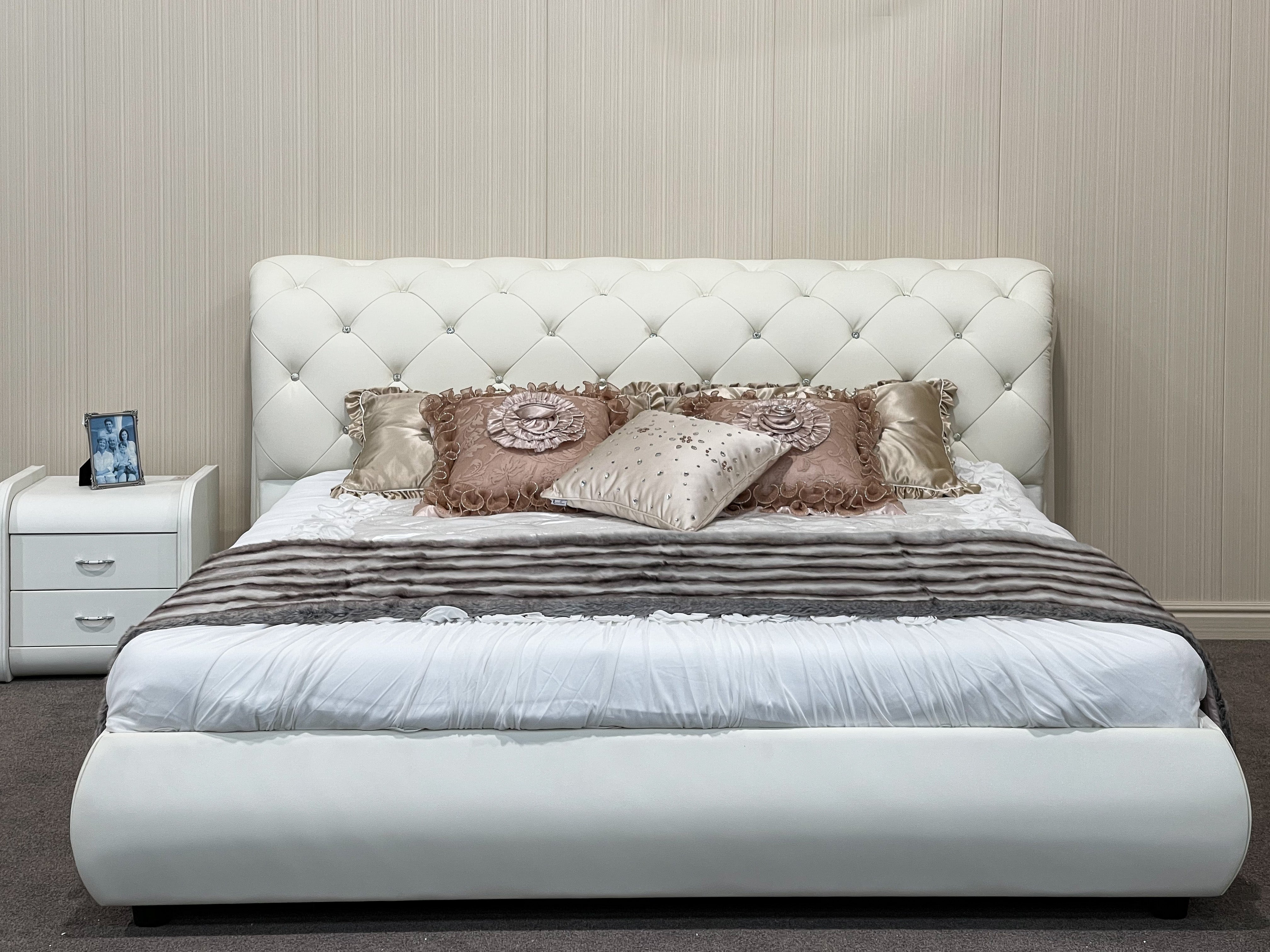 Aubrey Leather Queen Bed Frame - Preorder Available